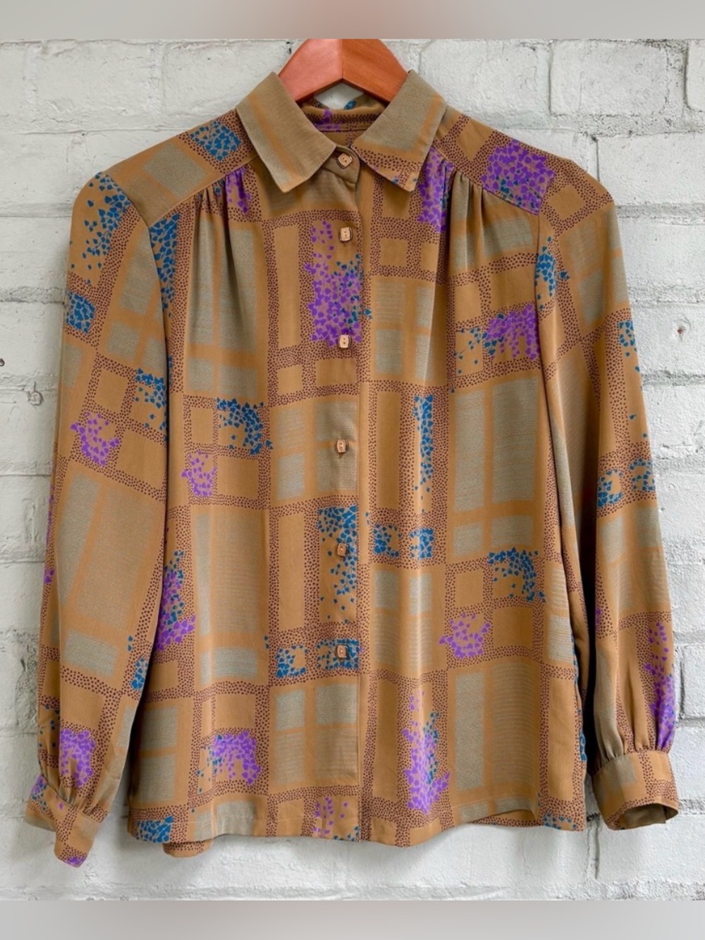 Vintage 80s Novelty Print Secretary Blouse